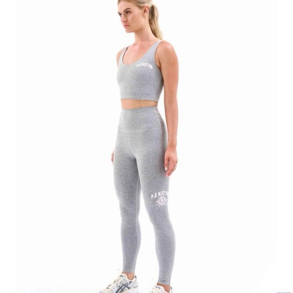 P.E Nation Camino 2-Piece Legging Sports Bra Set Grey Marl Size Small - Picture 1 of 12